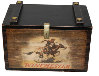 Winchester Black Stain Wooden Ammo Box