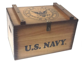 Navy Wooden Ammo Box