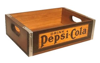 PEPSI YELLOW AND BLACK BANDED CRATE