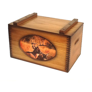 Buck and Doe Wooden Storage Box