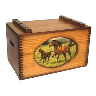 Horses in Meadow Wooden Storage Box