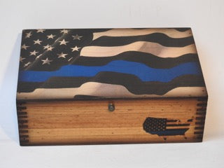 Full Flag Desk Box - Thin Blue Line