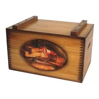 Old Fishing Lures Wooden Storage Box