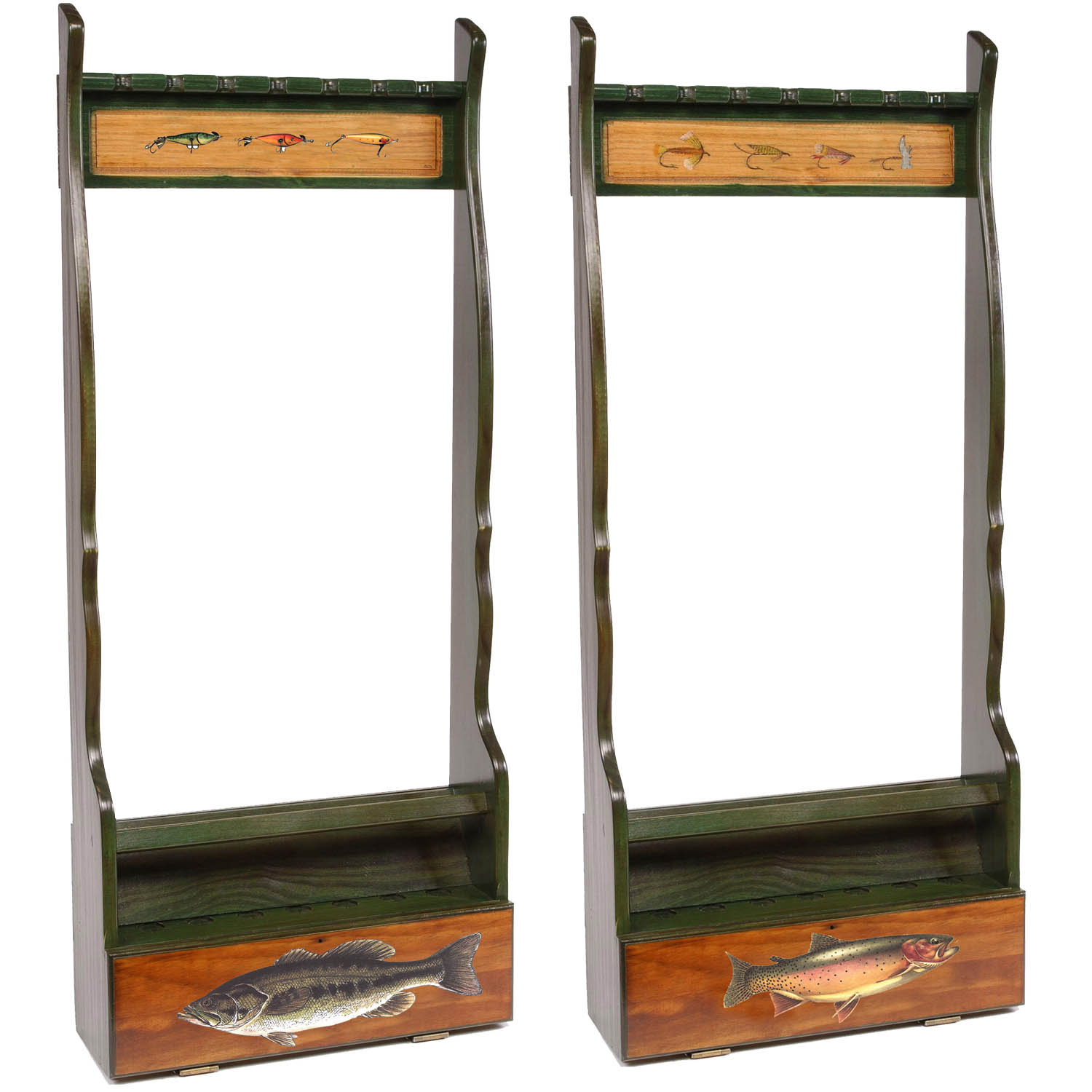Vintage Fishing Pole Holder with Alarm